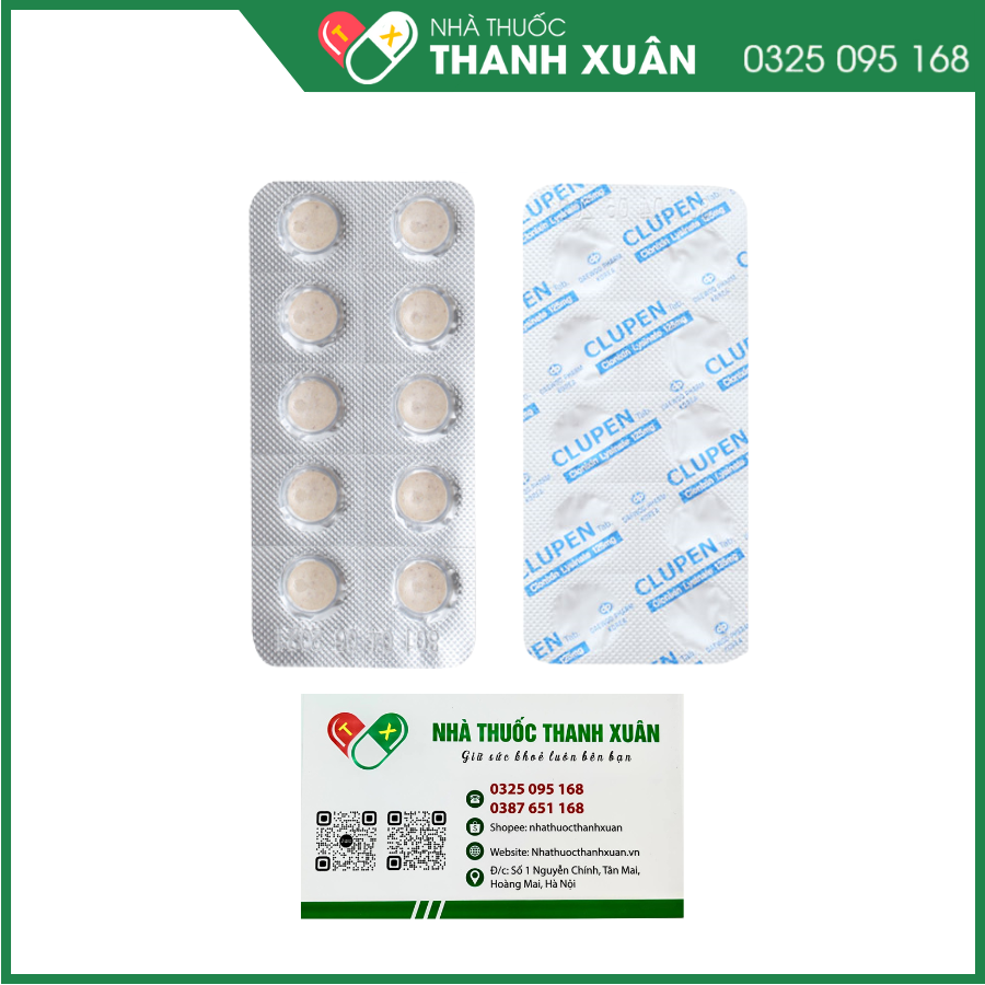 Clupen 125mg giảm đau, kháng viêm xương khớp (10 vỉ x 10 viên)